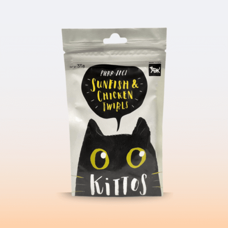 Kittos Purr-Fect Sunfish & Chicken Twirls Cat Treats - 35 g
