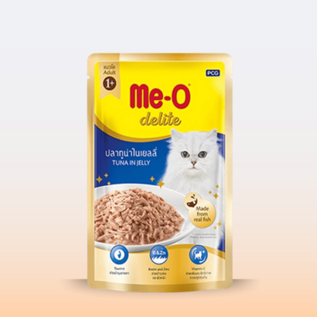 Me-O Pouch Delight Tuna in Jelly Cat Wet Food 70 g (Pack of 12)