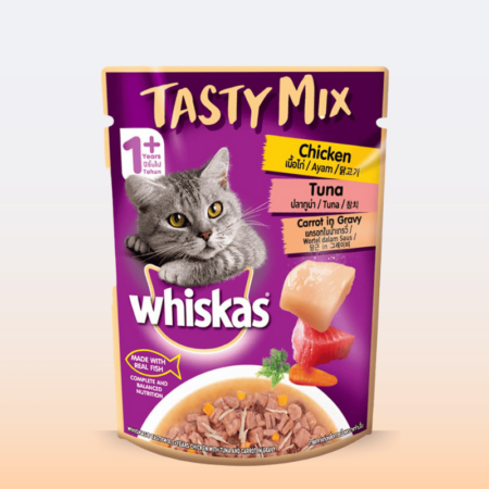 Whiskas Tasty Mix Chicken Tuna Carrot In Gravy Cat Adult Wet Food 70 g